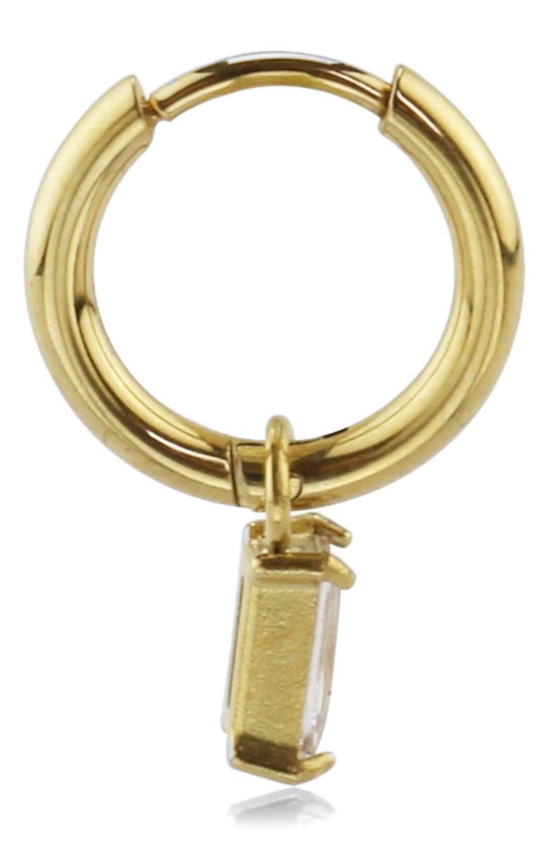 REBL Cubic Zirconia Drop Huggie Hoop Earrings, Alternate, color, Gold