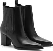 MANGO Pointed Toe Block Heel Ankle Bootie