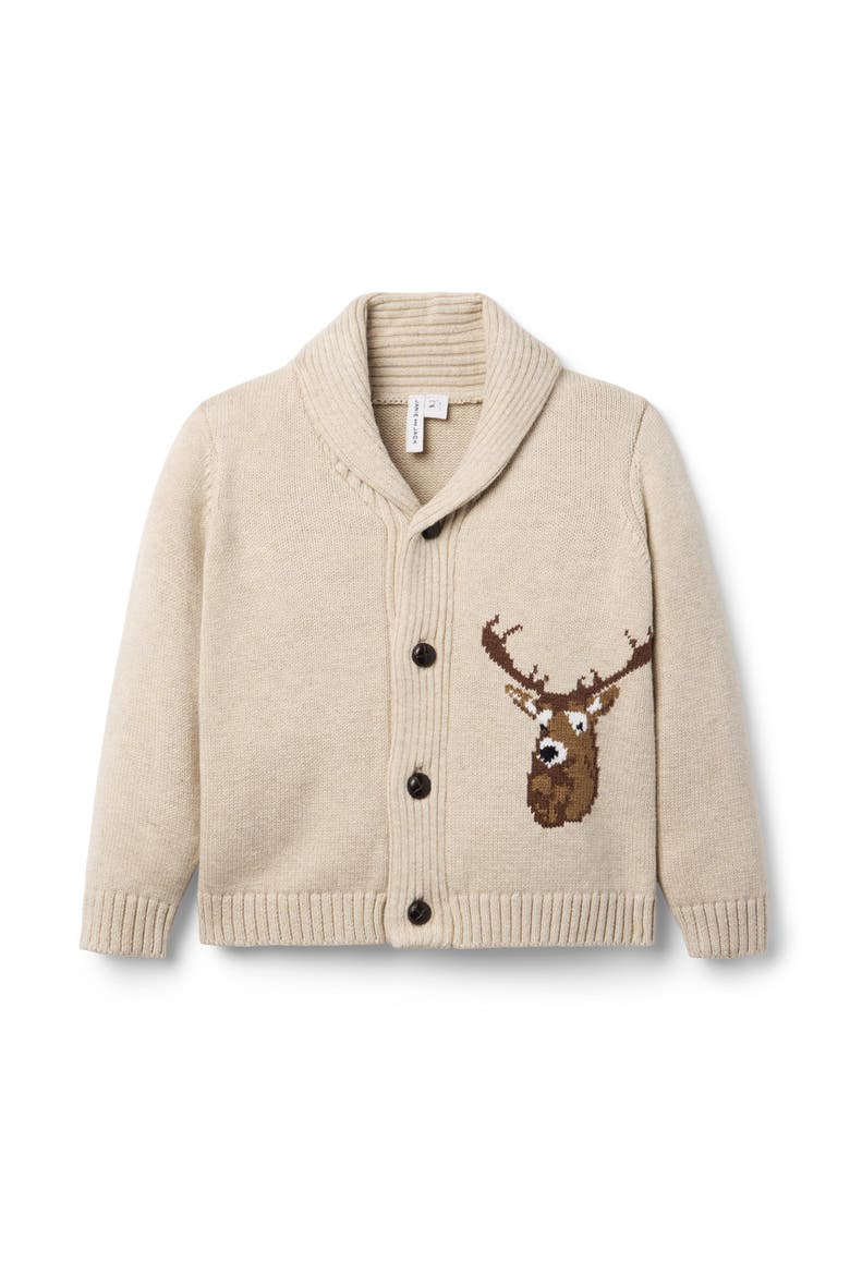 Deer Shawl Cardigan, Main, color, Beige