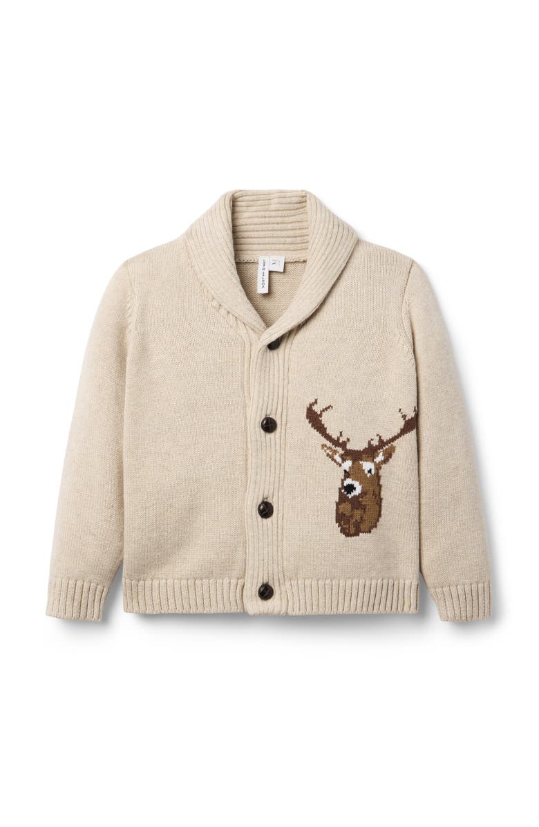 Janie and Jack Deer Shawl Cardigan, Main, color, 