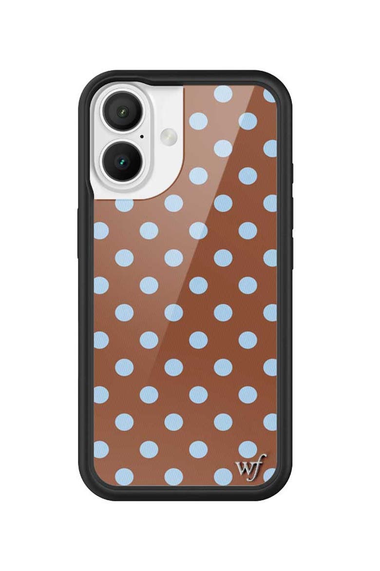 Polka Dot | Brown and Blue iPhone Case, Alternate, color, Brown