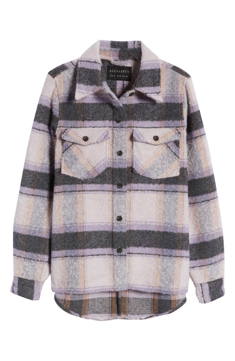 AllSaints Phoebe Plaid Shirt Jacket, Alternate, color,