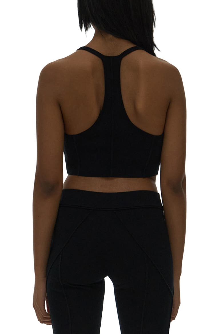 Micro Bond Rib Racerback Bra Top, Alternate, color, BLACK