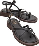 Forever & Always Shoes Antas Strappy Leather Flat Sandals
