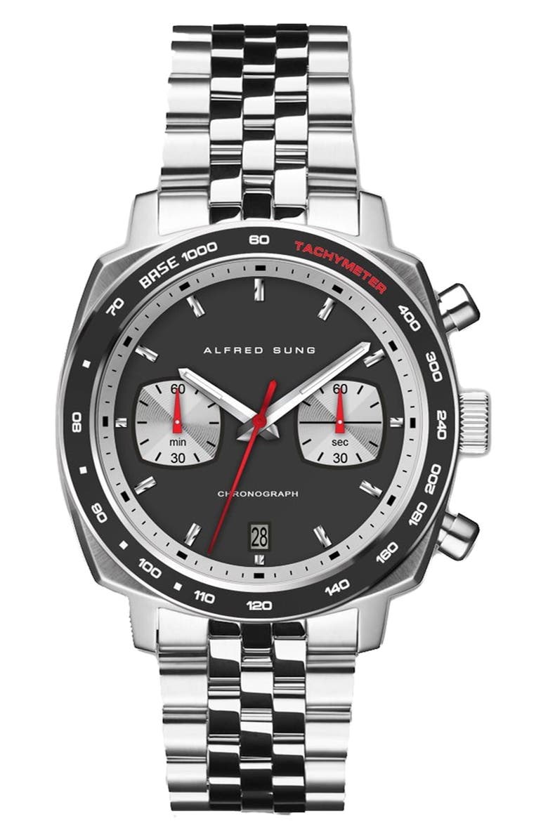 Alfred Sung Chronograph Quartz Bracelet Watch, 44mm, Main, color,