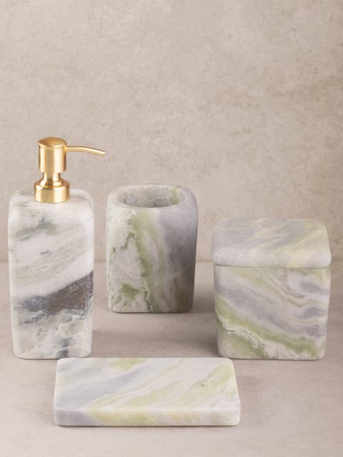 Hanoi Green Onyx Bath Accessories, Set of 4