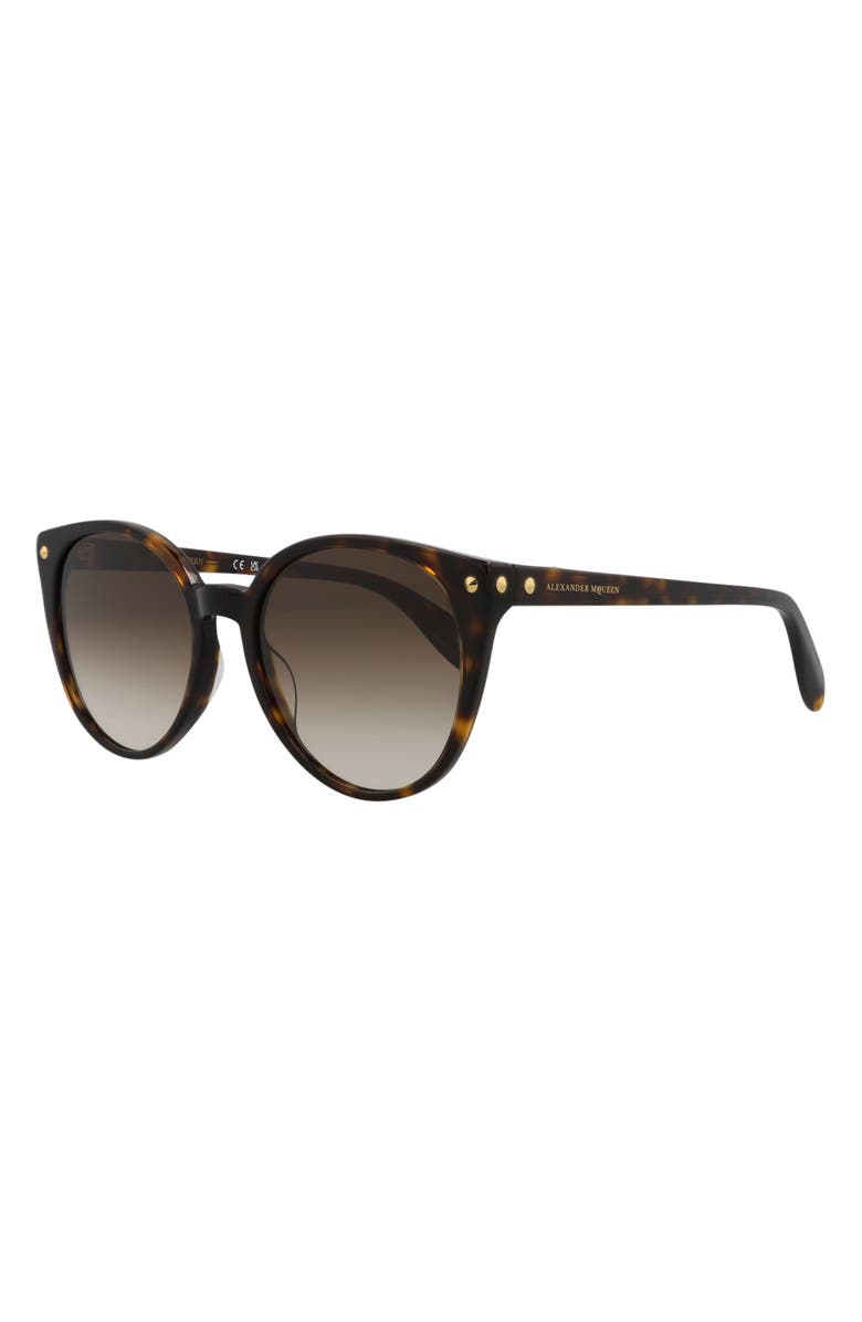 McQueen 55mm Gradient Cat Eye Sunglasses, Alternate, color, Avana Avana Brown
