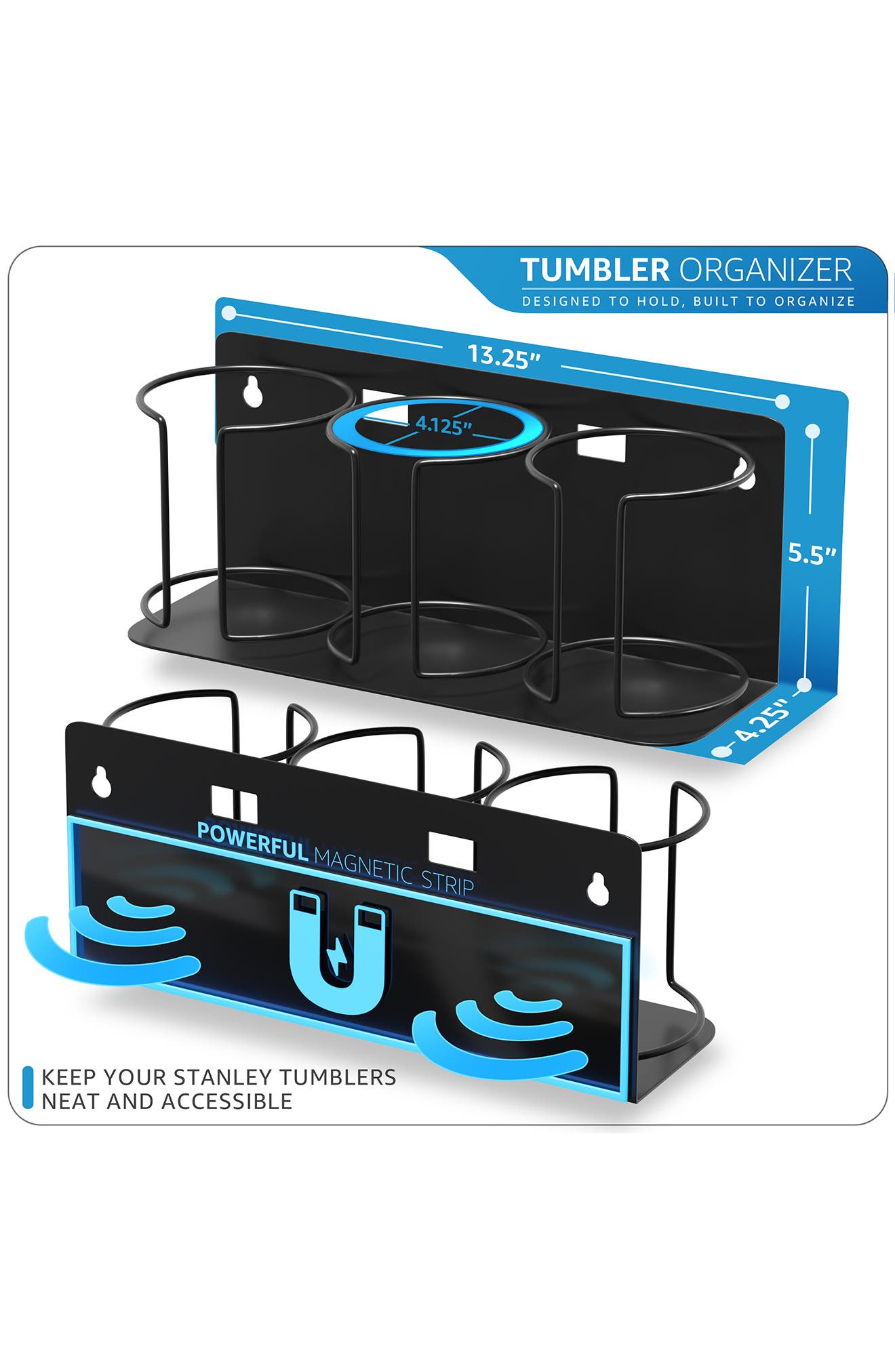 Set of 2 Magnetic Tumbler Organizers