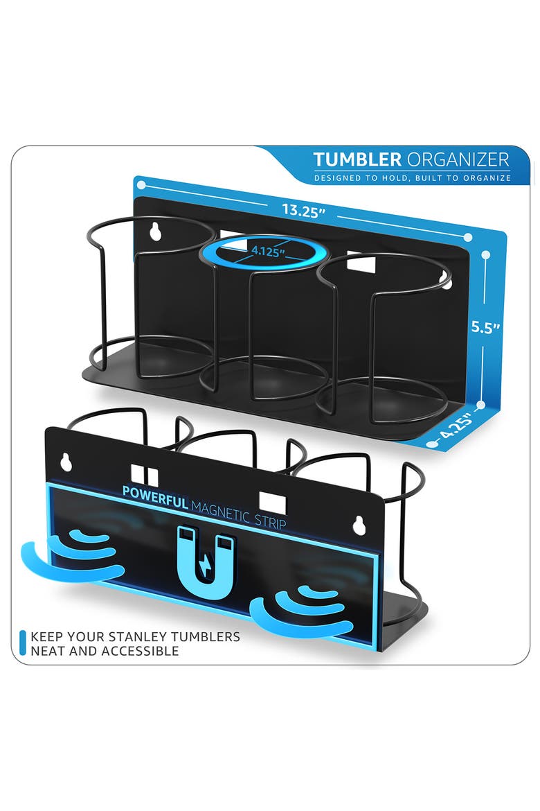 Set of 2 Magnetic Tumbler Organizers, Main, color, BLACK