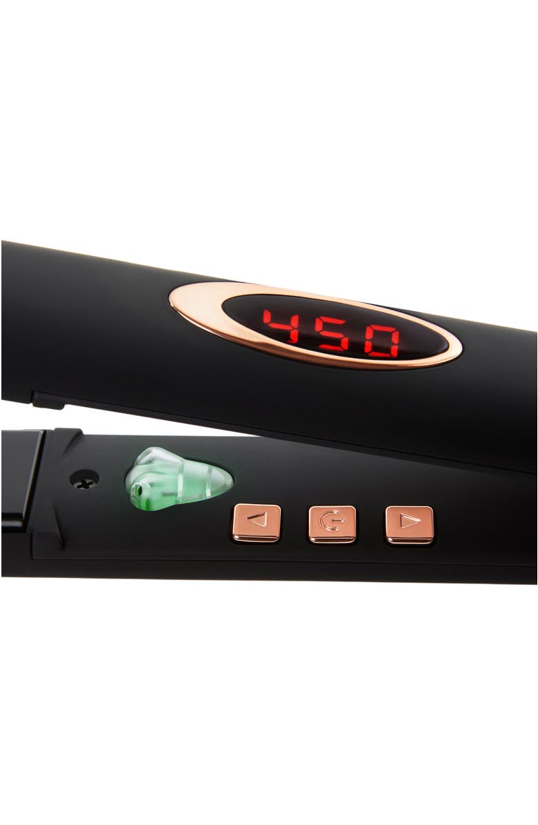 NUME Megastar Flat Iron | 1-inch Tourmaline Hair Straightener, Alternate, color, Black / Rosegold