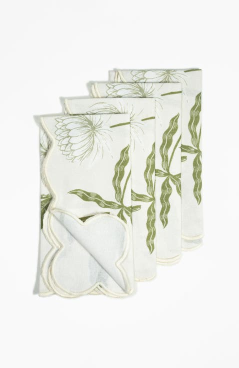 Storytime Dahlias Dinner Napkins - Set of Four