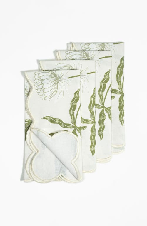 Bond & Grace Storytime Dahlias Dinner Napkins In Multi