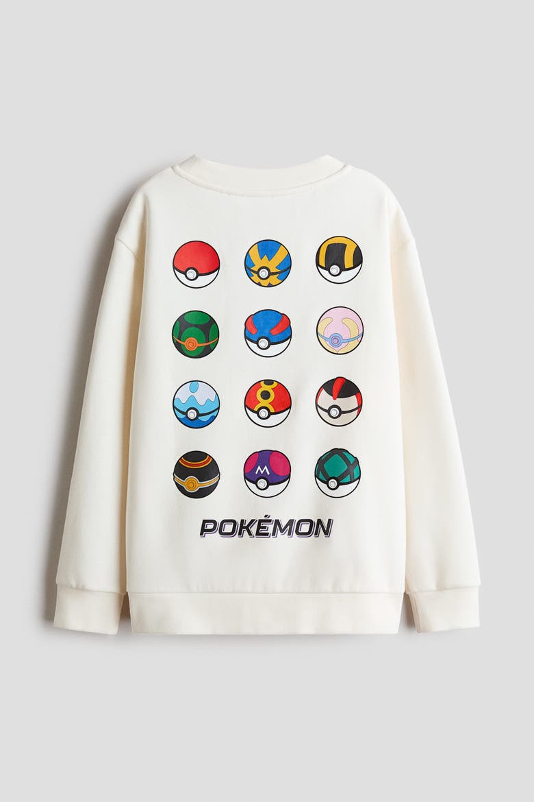Printed Sweatshirt, Alternate, color, Cream/Pokémon