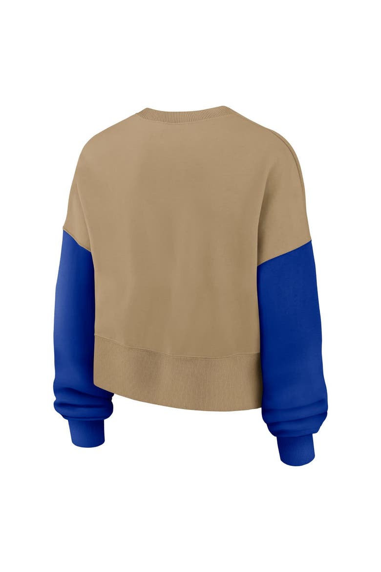 Women's Nike Tan Dallas Cowboys Oversized Rewind Pullover Sweatshirt, Alternate, color, Tan