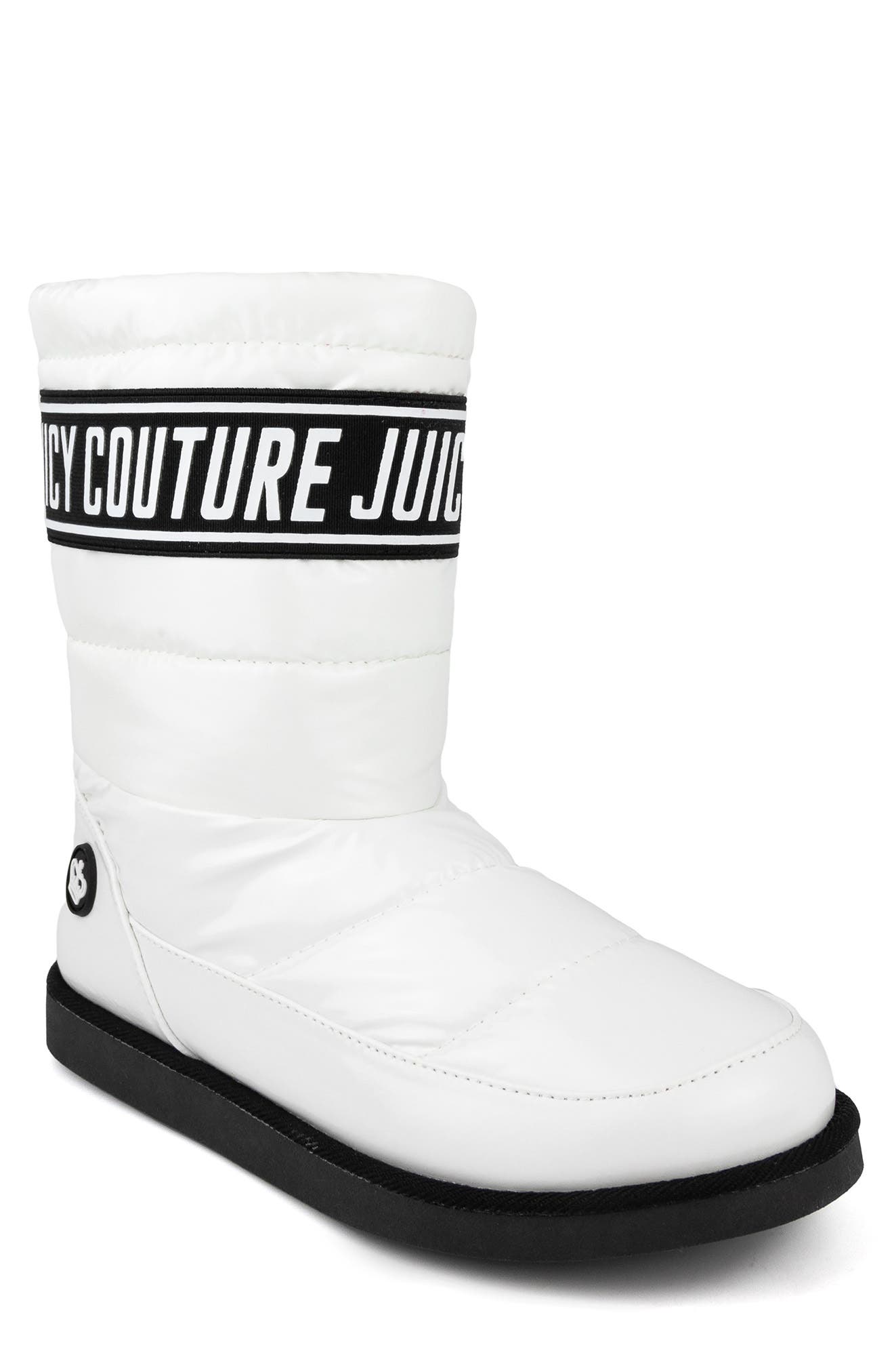 Quilted Faux Fur Lined Winter Boot, Main, color, WHITE