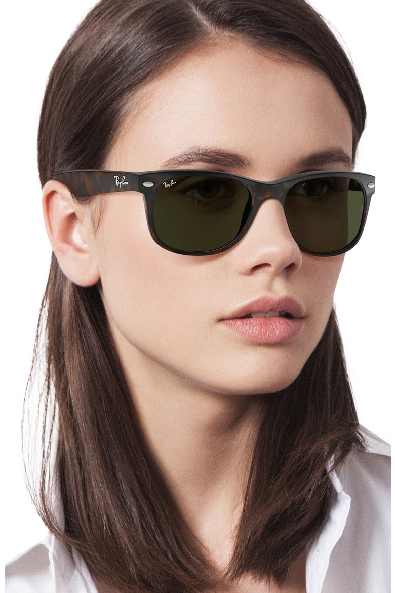 New Wayfarer 55mm Rectangular Sunglasses, Alternate, color, DARK TORTOISE