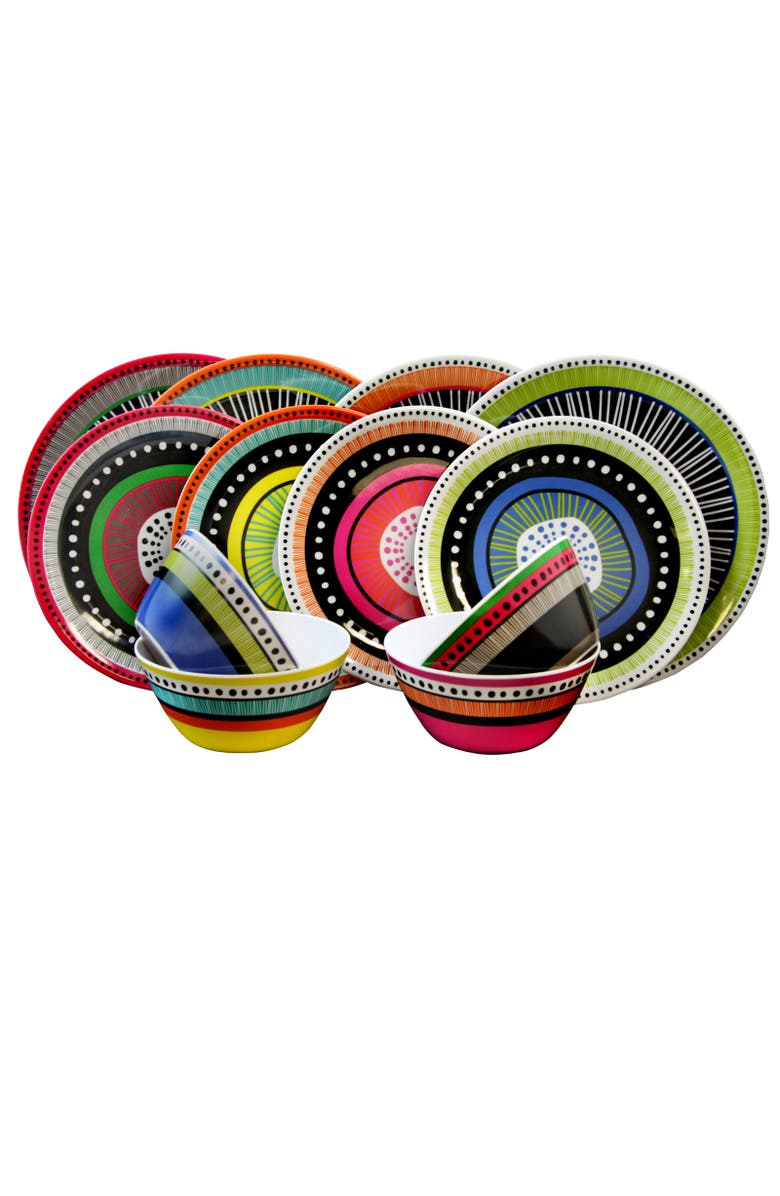 Gibson Almira 12-Piece Dinnerware Set in 4, Alternate, color, White