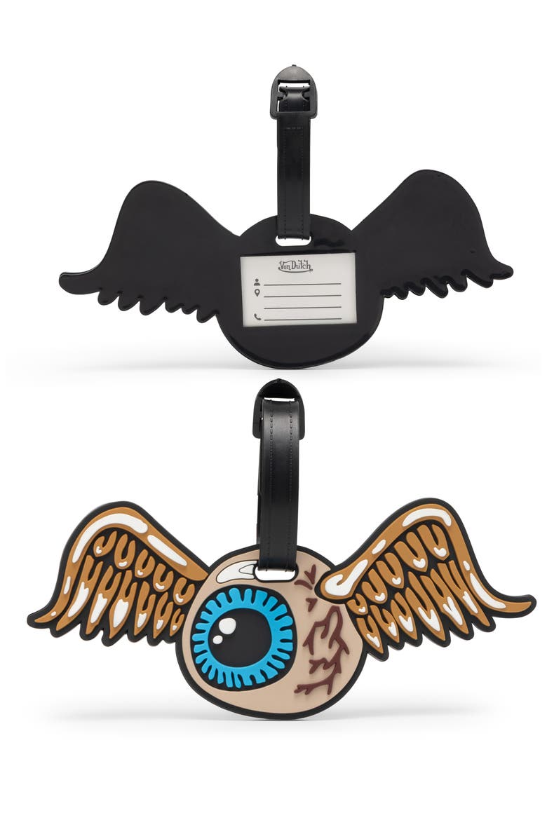 Flying Eyeball 2-Piece Suitcase ID Tag Set with Adjustable Straps, Main, color, Flying Eyeball