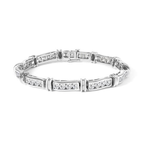 14k White Gold 6 3/4ct. TDW Diamond Tennis Bracelet (H-I,I1-I2)