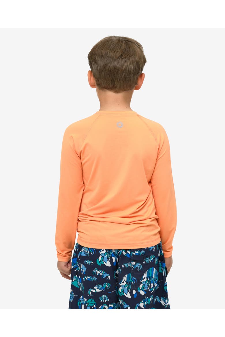 Kid's Long Sleeve Crew Neck Top for Sun and UV Protection, Alternate, color, Tangerine
