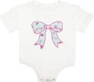 Sweet Wink Sky Blue Floral Bow Short Sleeve Romper