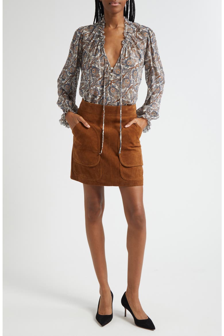 Norwood Suede Miniskirt, Alternate, color, WHISKY