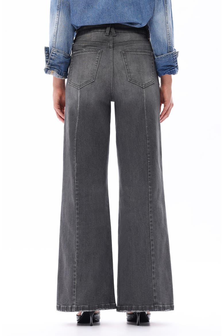 Seamed High Waist Wide Leg Jeans, Alternate, color, GRAY