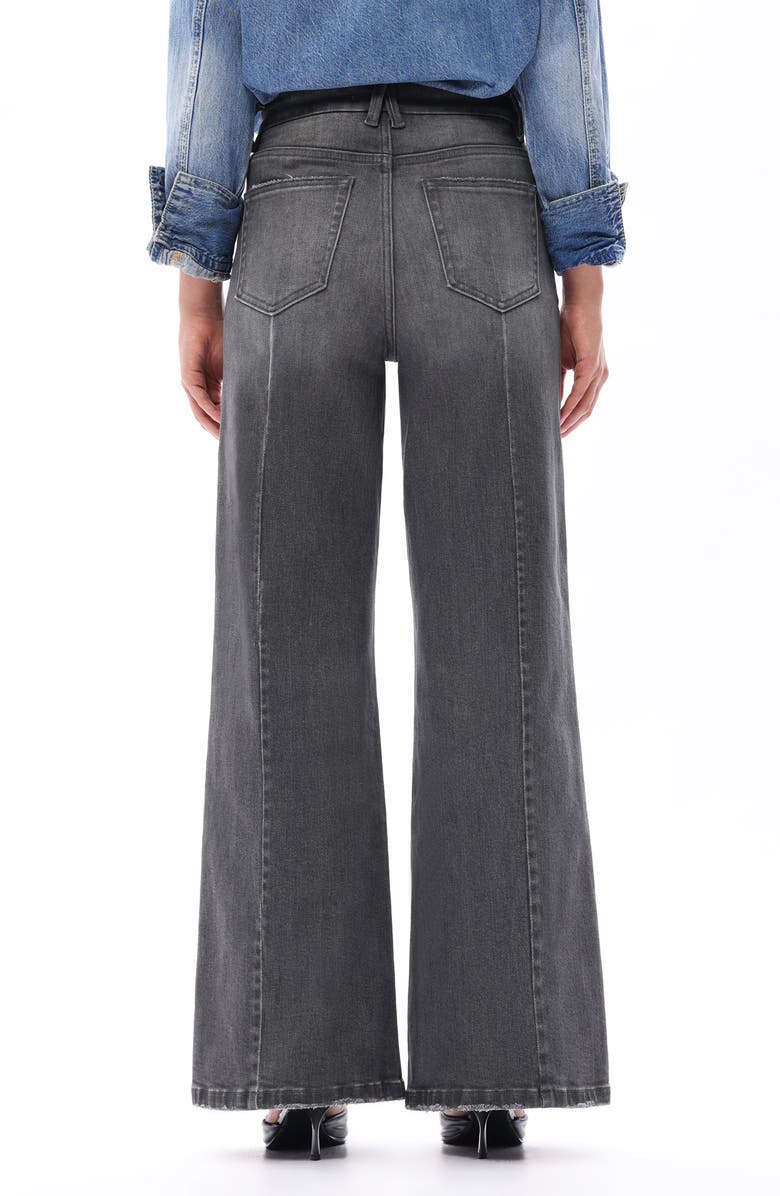Bayeas Seamed High Waist Wide Leg Jeans, Alternate, color, Gray