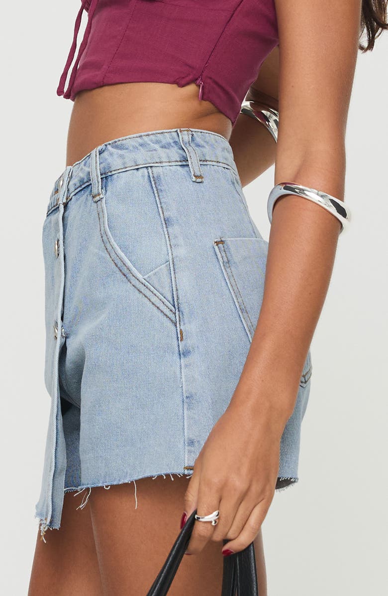 Princess Polly Josue Wrap Denim Skort, Alternate, color, 