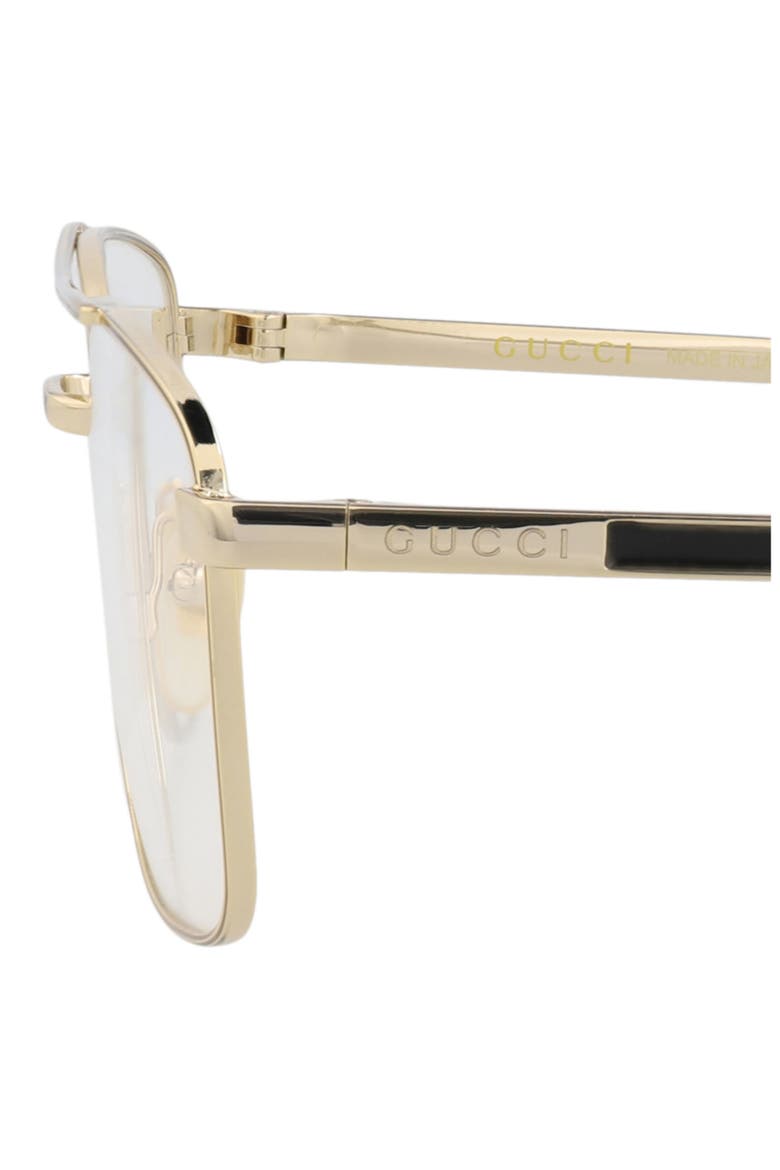 56mm Aviator Optical Glasses, Alternate, color, GOLD GOLD TRANSPARENT