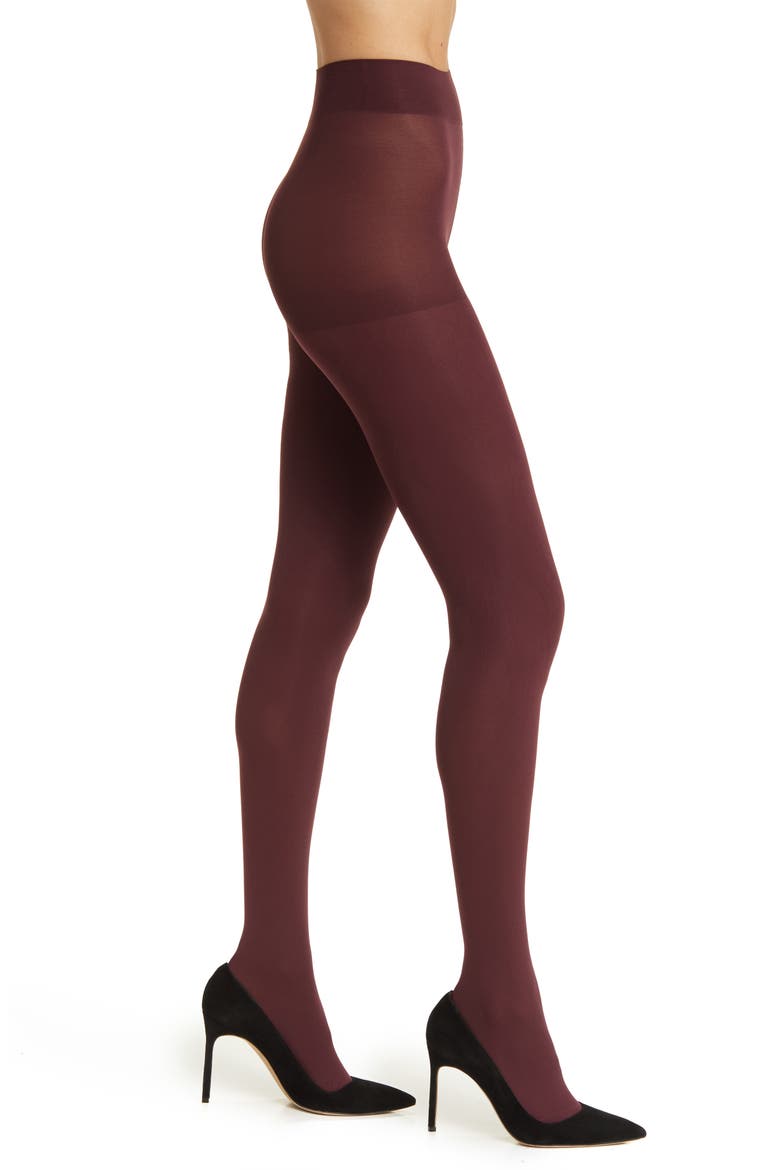 Super Opaque Tights, Main, color, BURGUNDY