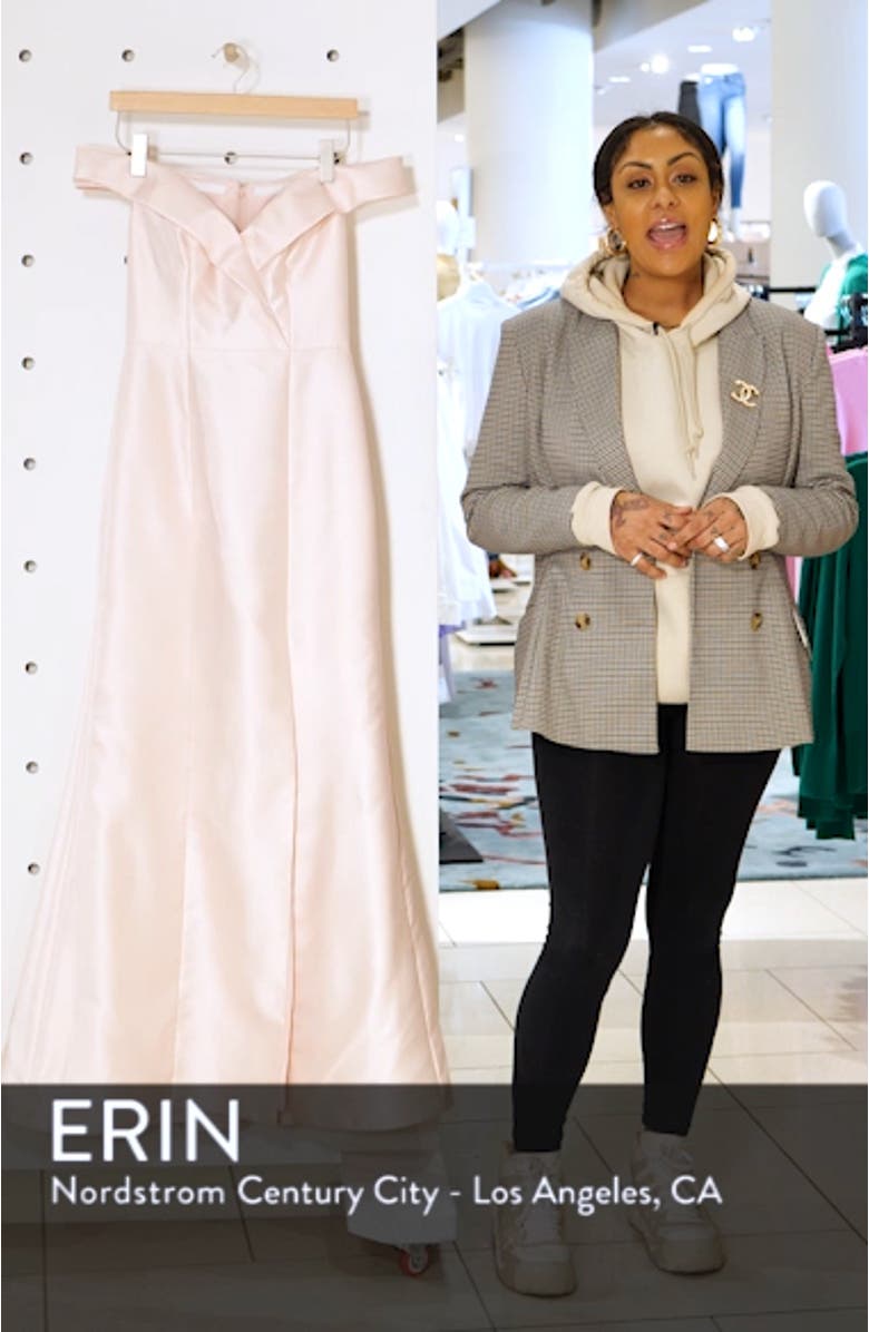 Portrait Collar Satin Trumpet Gown, sales video thumbnail