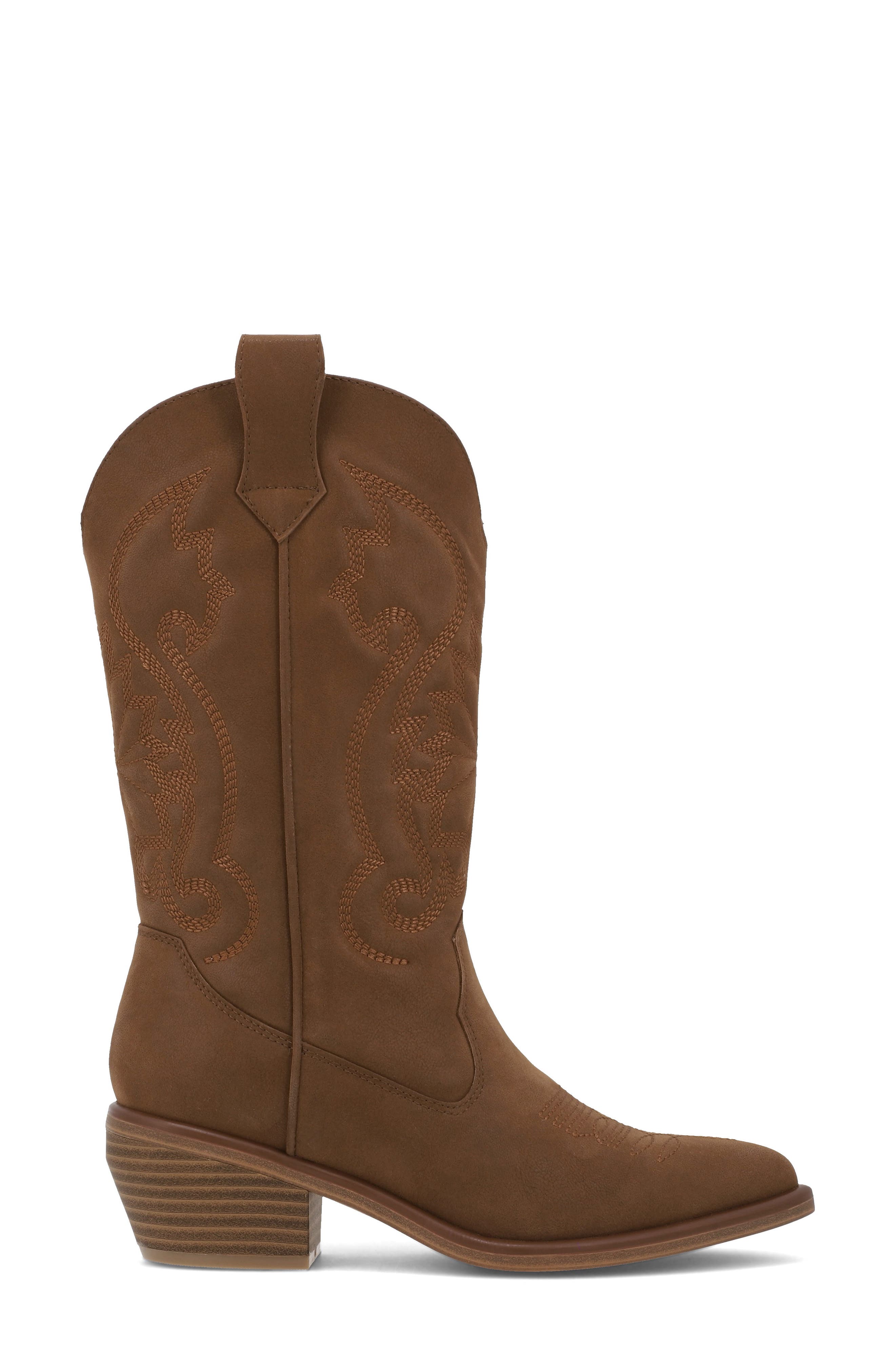Kelsha Western Boot, Alternate, color, CHOCOLATE