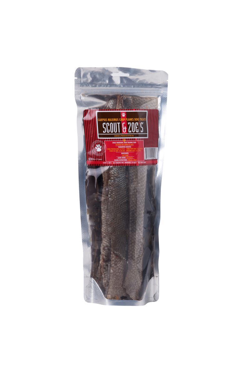 Scout & Zoe's Carp Planks, 4oz Dog & Cat Treats, Freeze Dried, Crunchy Pet Chew, Main, color, Multicolored