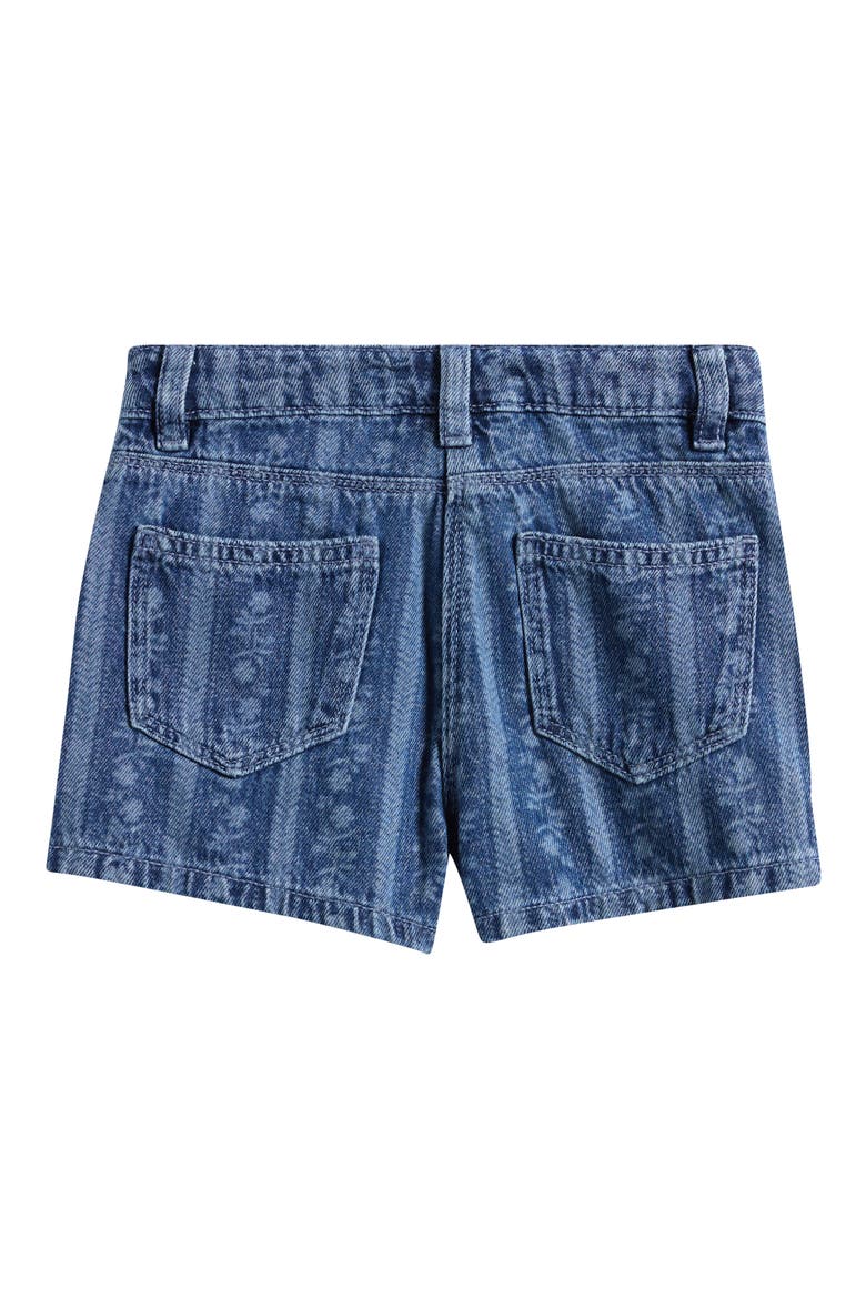 Kids' Floral Stripe Denim Shorts, Alternate, color, BLUE