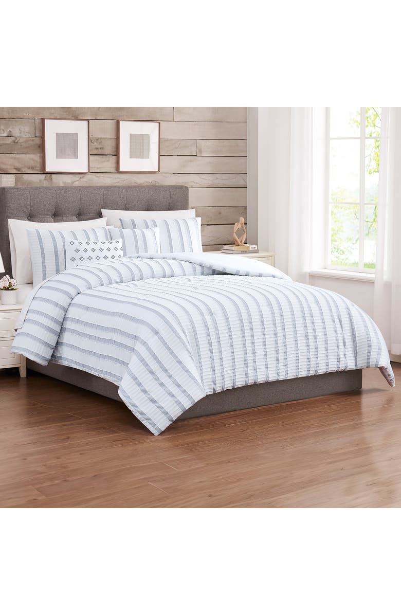 Modern Threads Jacquard Microfiber 5-Piece Comforter Set, Alternate, color, White