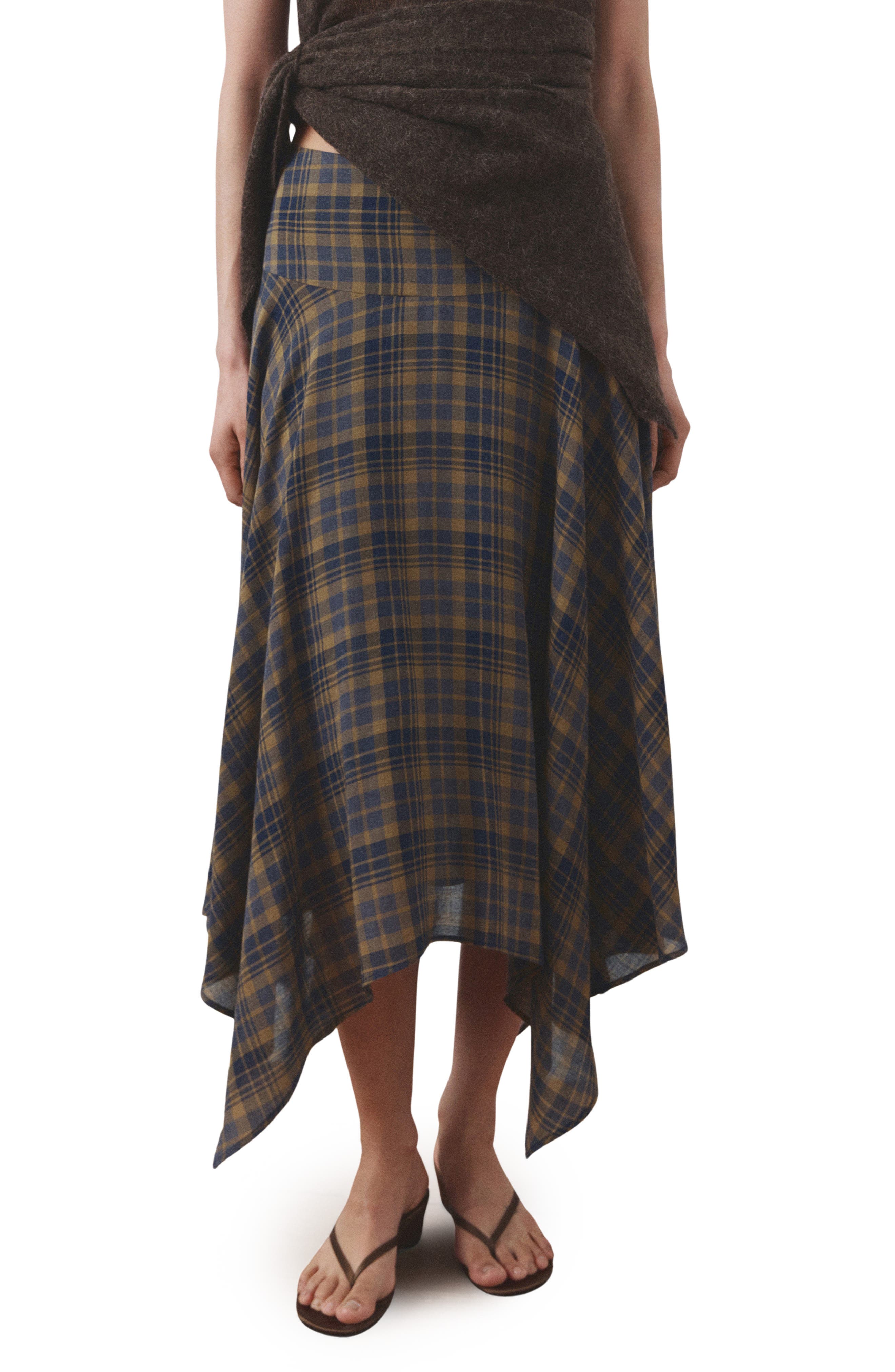 Falda Pika Check Midi Skirt