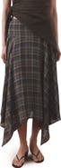 MANGO Falda Pika Check Midi Skirt