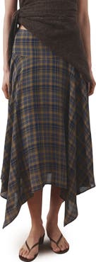 MANGO Falda Pika Check Midi Skirt