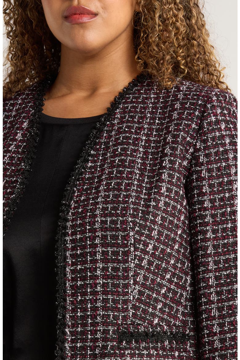 Collarless Tweed Jacket, Alternate, color, SHIRAZ MULTI