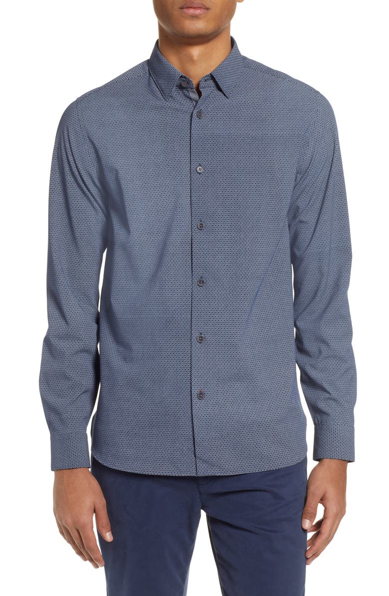 Ted Baker London Calligr Slim Fit Sport Shirt, Main, color, 