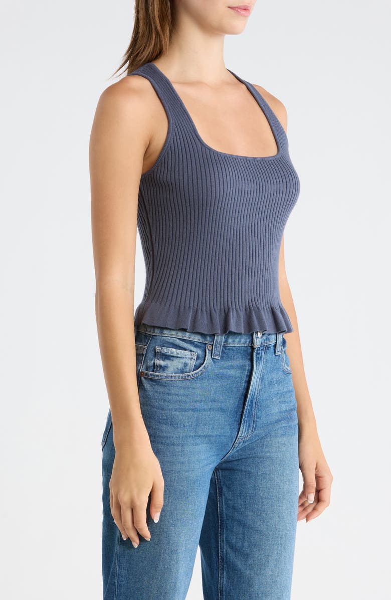 PAIGE Bronwyn Rib Cotton Blend Sweater Tank, Alternate, color, Pacific Blue