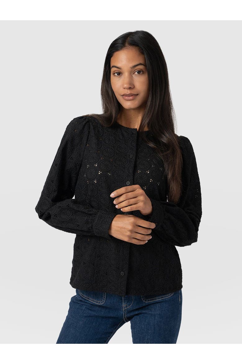 Tabitha Blouse, Alternate, color, Black Broderie