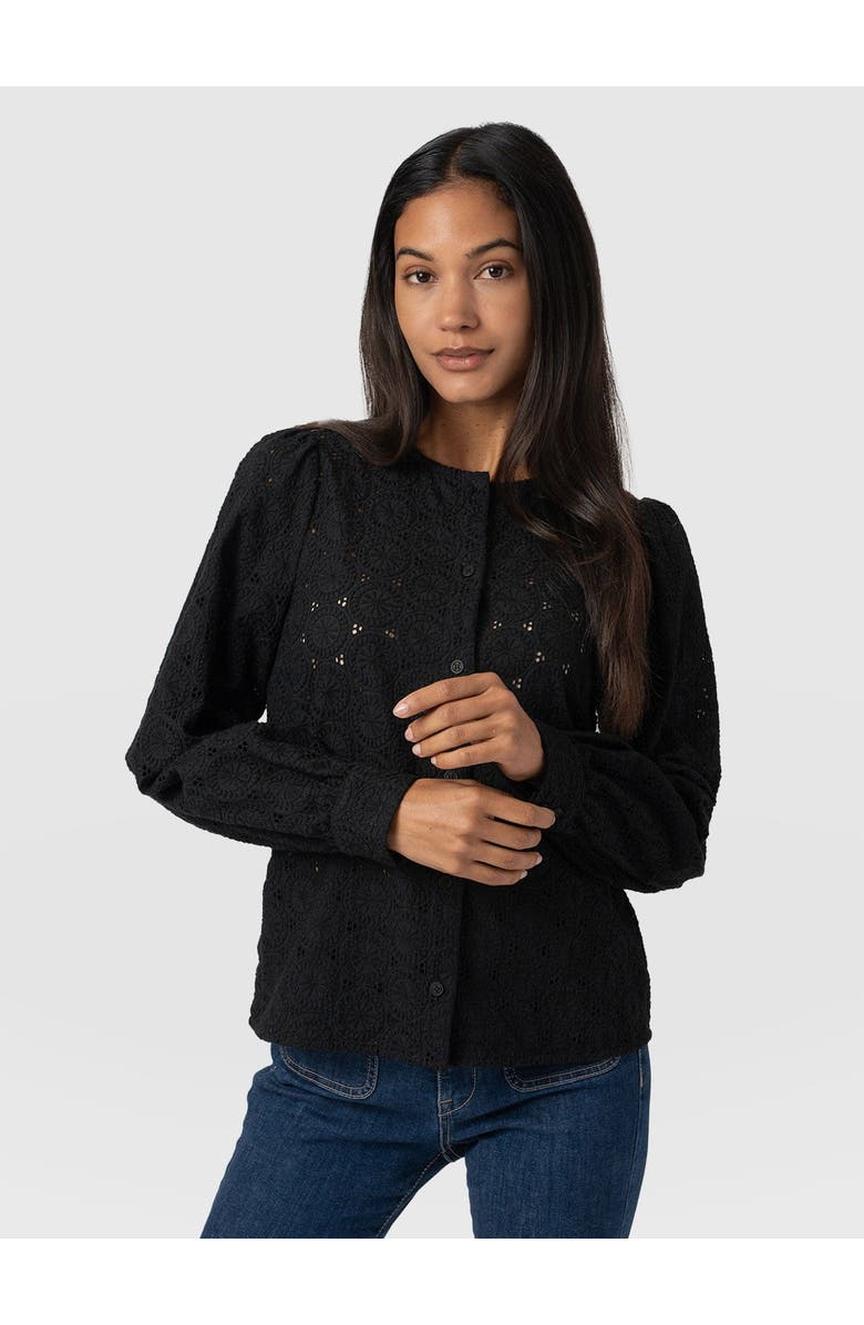 Saint + Sofia Tabitha Blouse, Alternate, color, Black Broderie