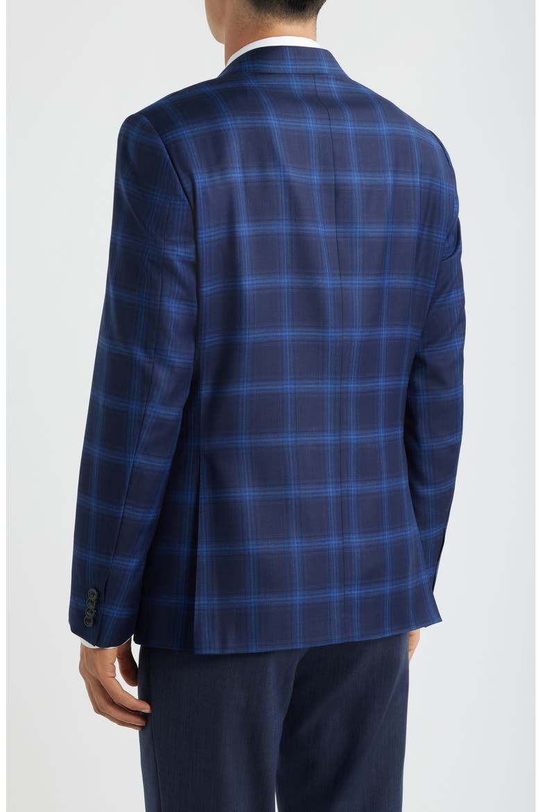 Siena Regular Fit Navy Windowpane Check Super 130s Wool Sport Coat, Alternate, color, NAVY