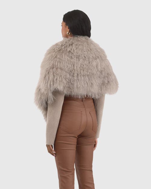 Gorski Select Mongolian Lamb Shawl In Brown