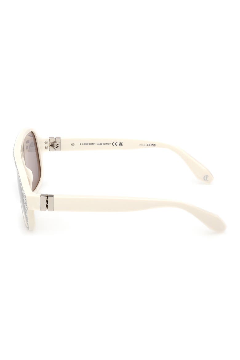 57mm Mirrored Navigator Sunglasses, Alternate, color, WHITE / SMOKE MIRROR