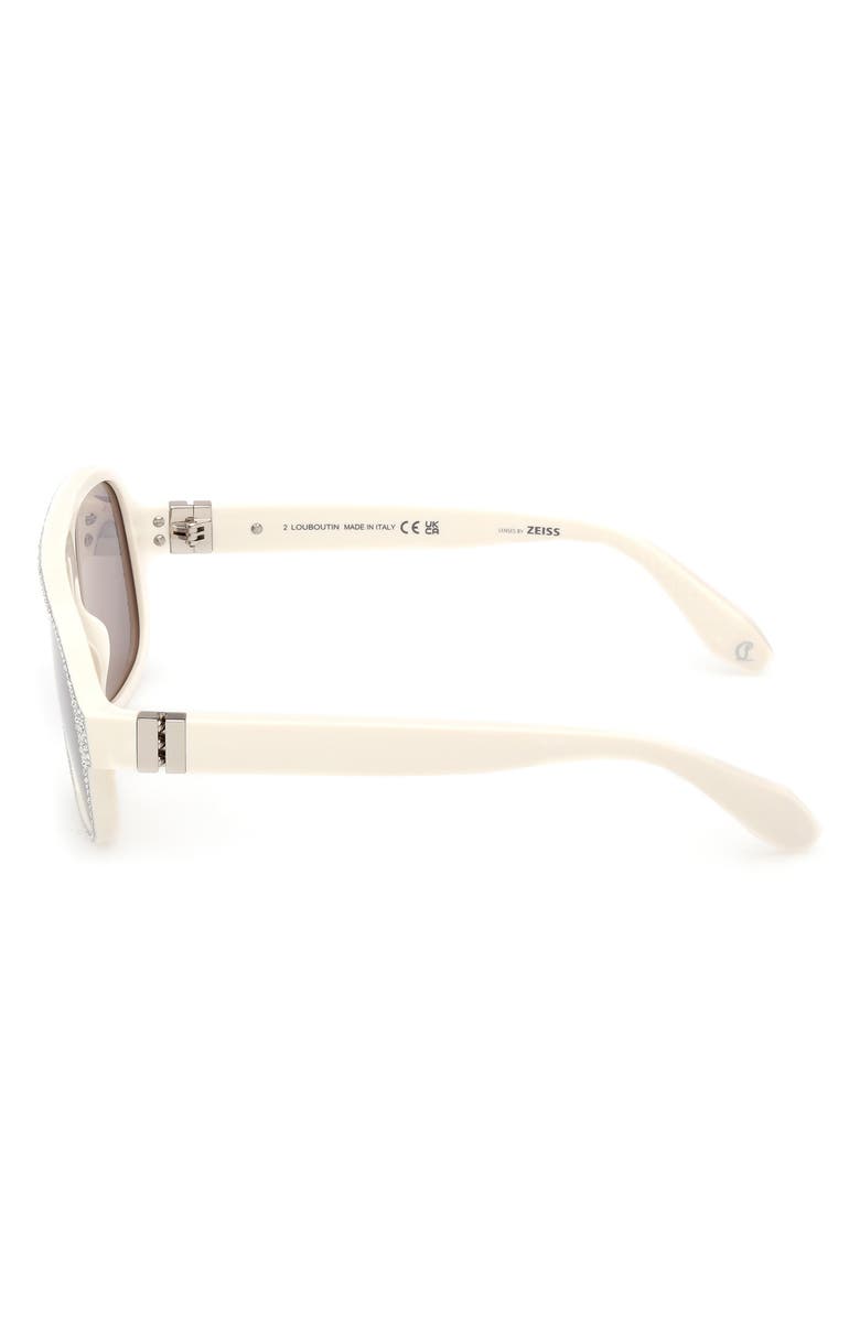 Christian Louboutin 57mm Mirrored Navigator Sunglasses, Alternate, color, 