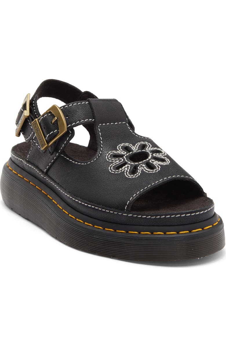 Dr. Martens Dunnet Flower Slingback Sandal, Main, color, Black