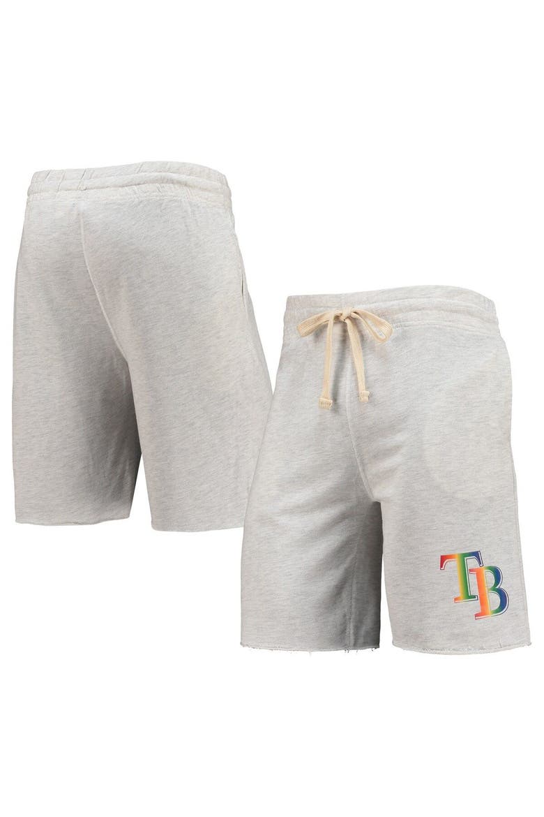 Men's Concepts Sport Oatmeal Tampa Bay Rays Mainstream Logo Terry Tri-Blend Shorts, Main, color, Oatmeal